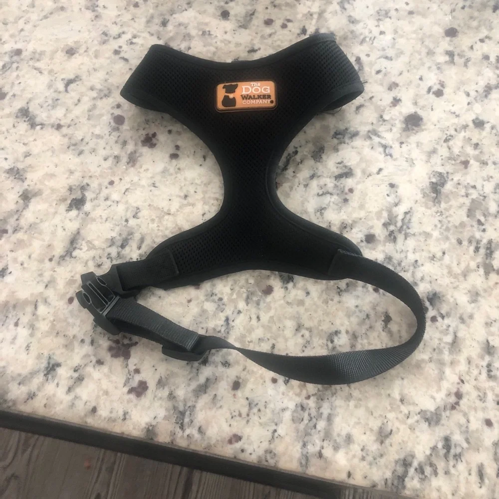 The Dog Walking Company Adjustable Black Gray Dog Harness Size M Set of 2